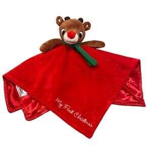 Rudolph the Red Nosed Reindeer My First Christmas Security Blanket Lovey Rattle